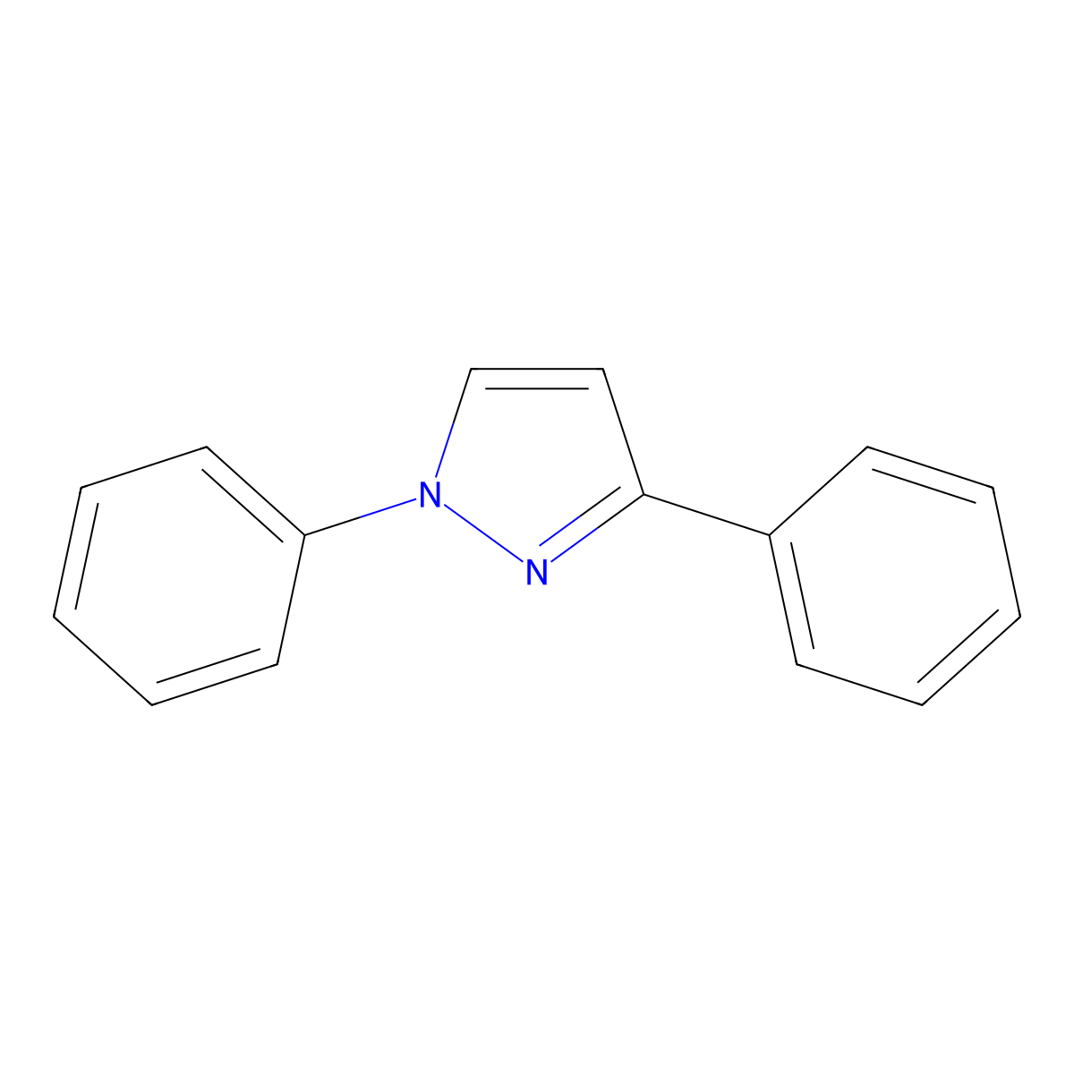 1,3-Diphenyl-1H-pyrazole molecular structure, CAS 4492-01-7