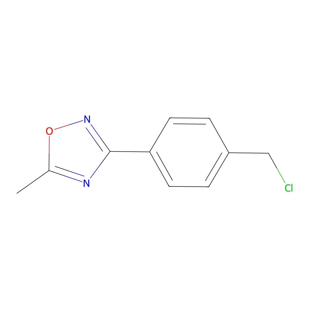 3-[4-(Chloromethyl)phenyl]-5-methyl-1,2,4-oxadiazole molecular structure, CAS 449209-35-2