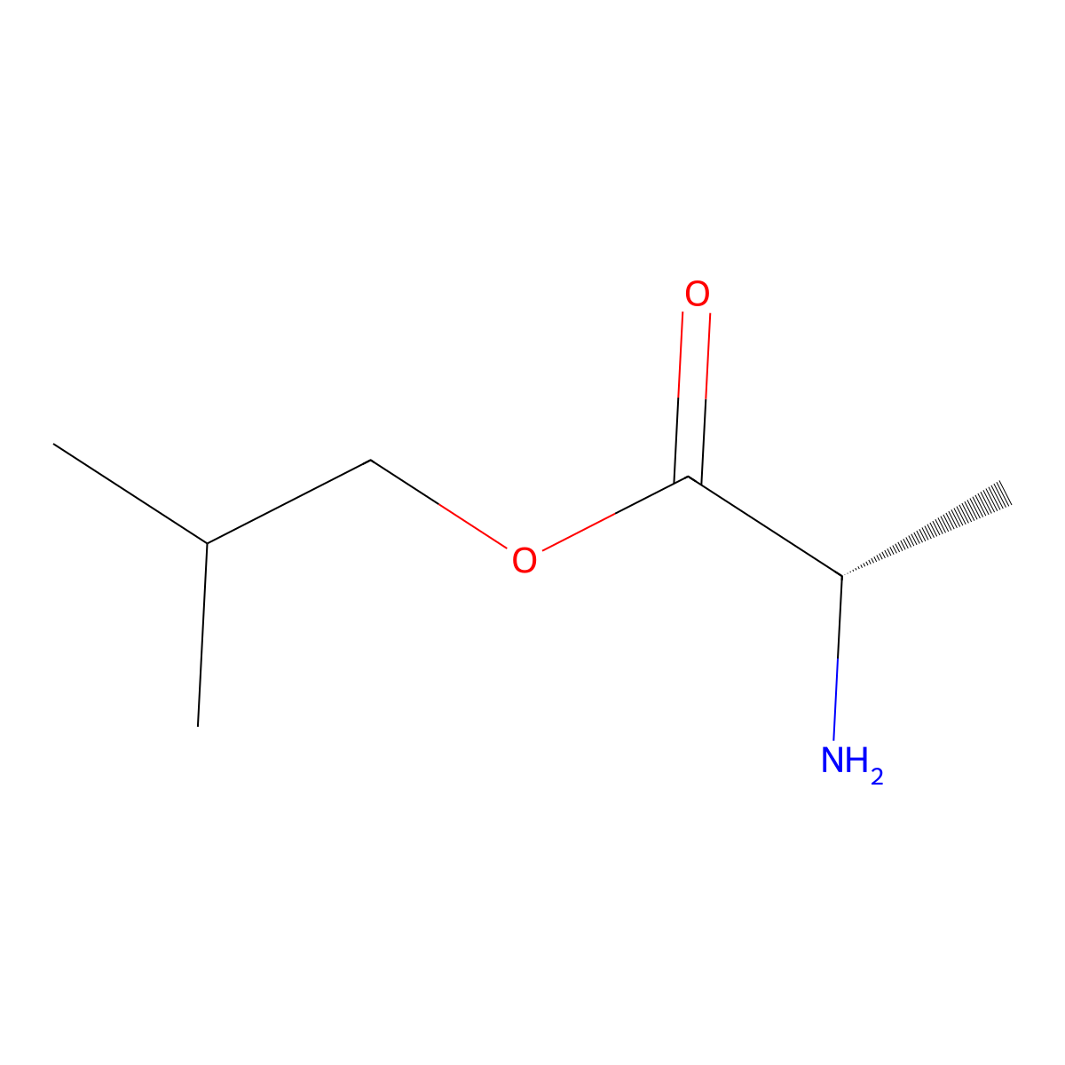 2-methylpropyl (2S)-2-aminopropanoate molecular structure, CAS 44921-72-4