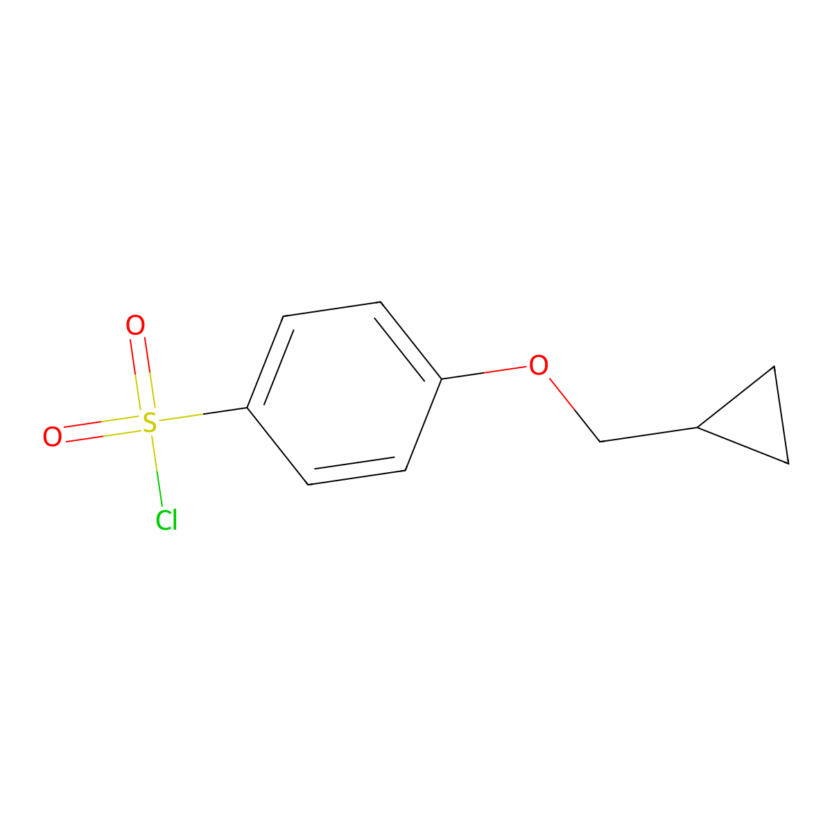 4-(cyclopropylmethoxy)benzenesulfonyl Chloride molecular structure, CAS 449211-72-7