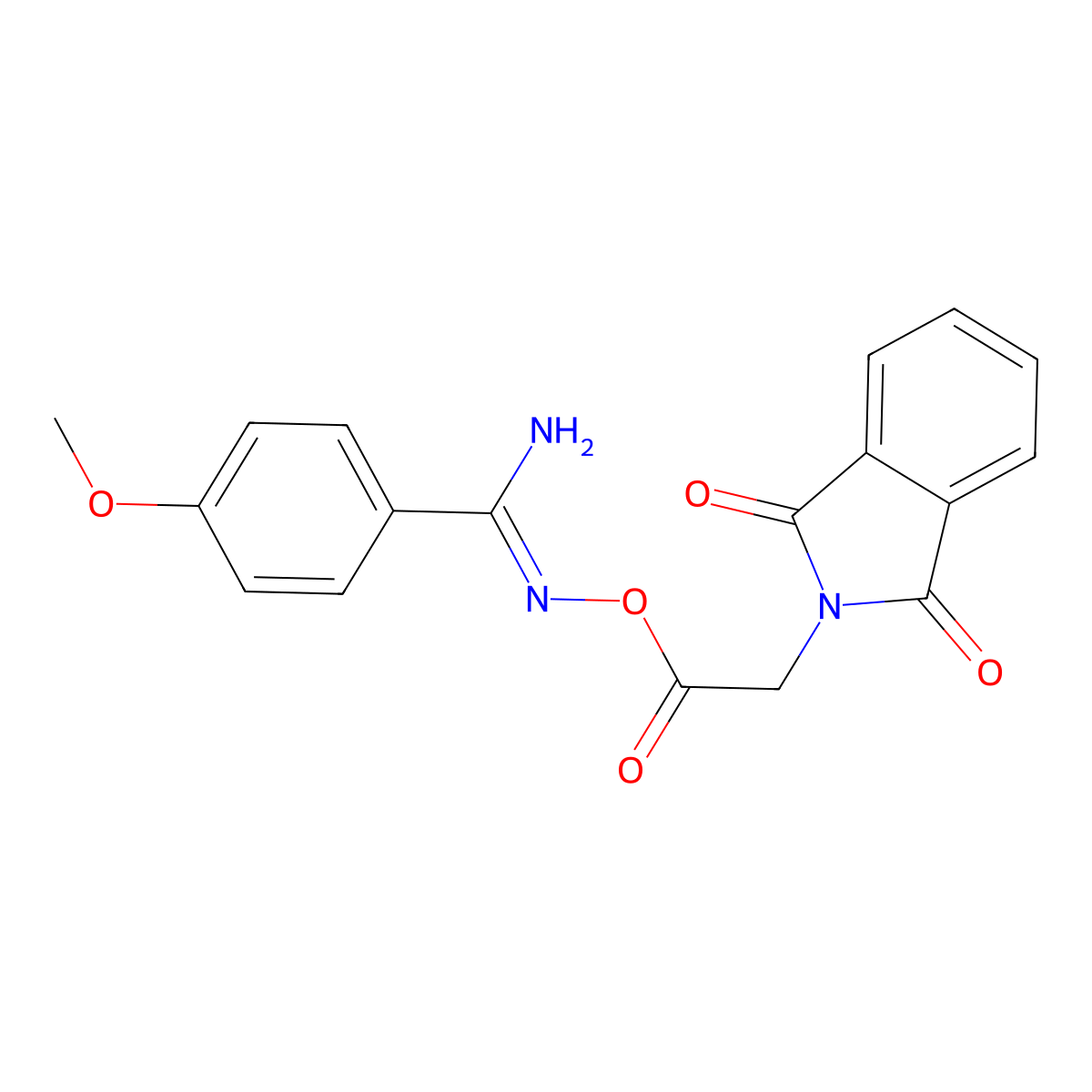 [[Amino-(4-methoxyphenyl)methylidene]amino] 2-(1,3-dioxoisoindol-2-yl)acetate molecular structure, CAS 4493-88-3