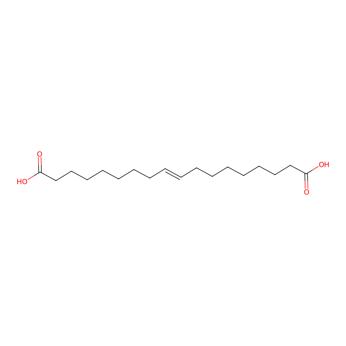 Octadec-9-ene-1,18-dioic acid molecular structure, CAS 4494-16-0