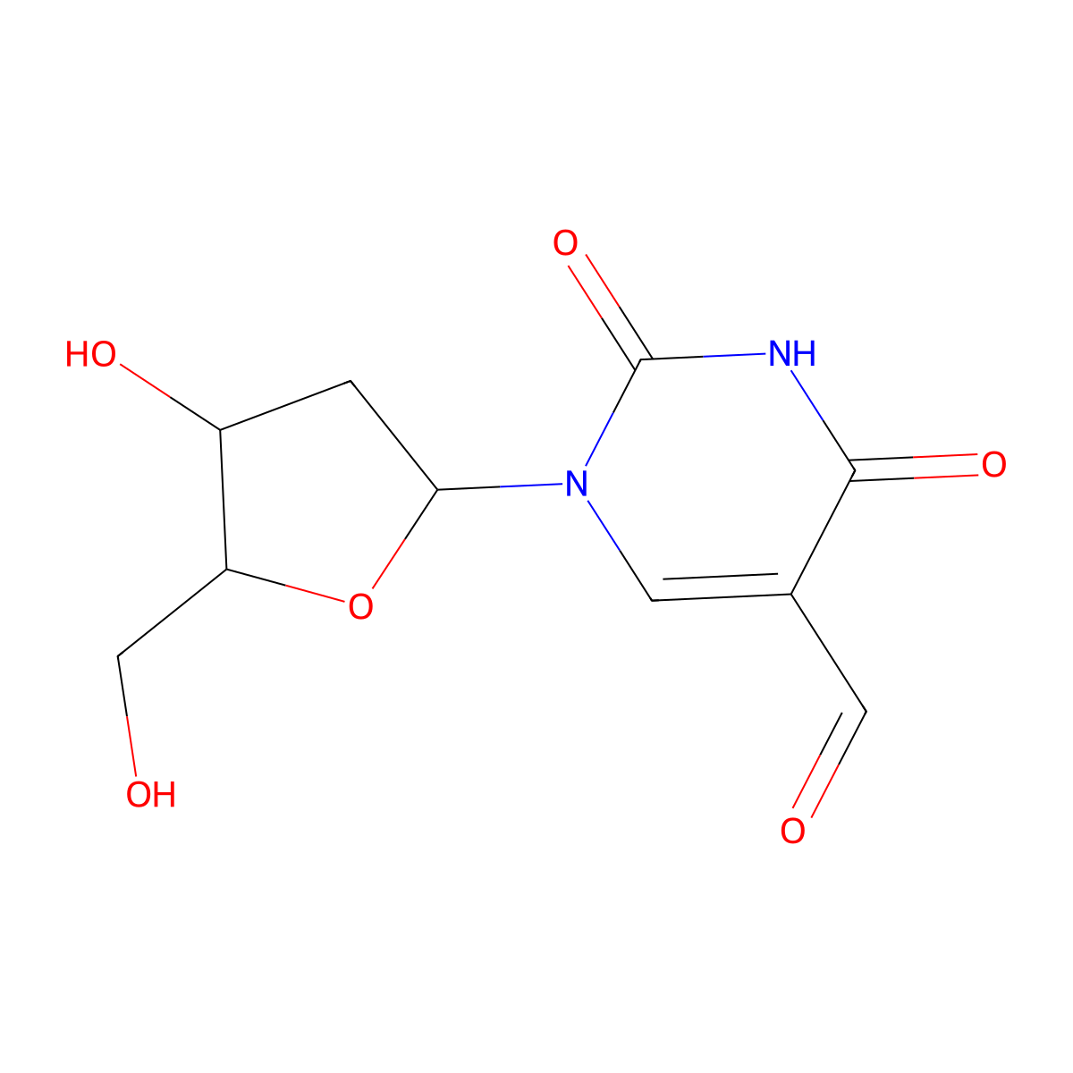 5-Formyl-2'-deoxyuridine molecular structure, CAS 4494-26-2