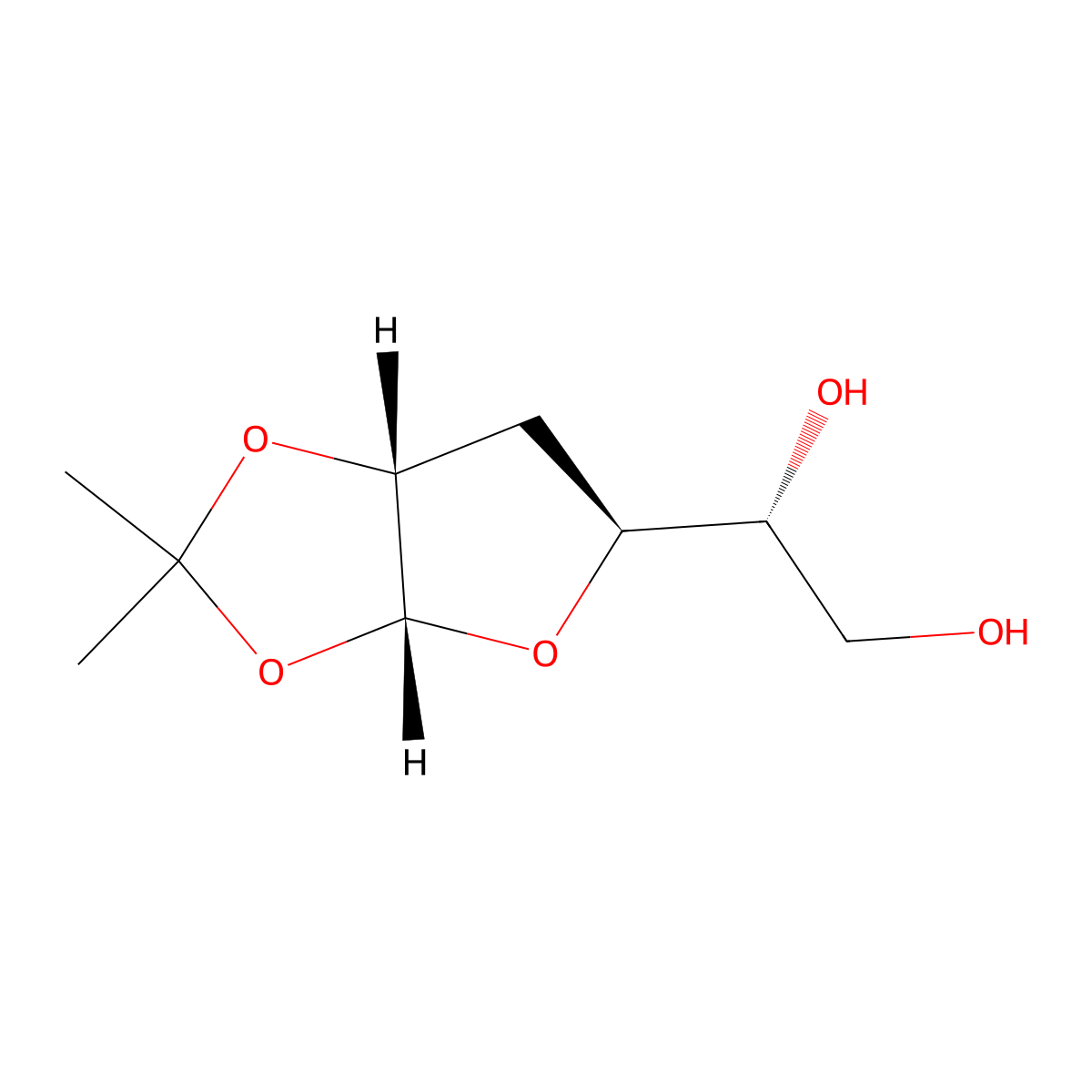 (R)-1-((3AR,5S,6AR)-2,2-Dimethyltetrahydrofuro[2,3-D][1,3]dioxol-5-YL)ethane-1,2-diol molecular structure, CAS 4494-96-6