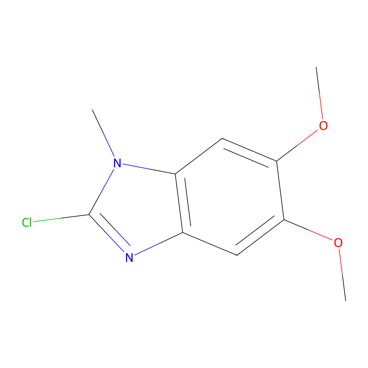 2-Chloro-5,6-dimethoxy-1-methyl-1H-benzo[d]imidazole molecular structure, CAS 4496-17-7