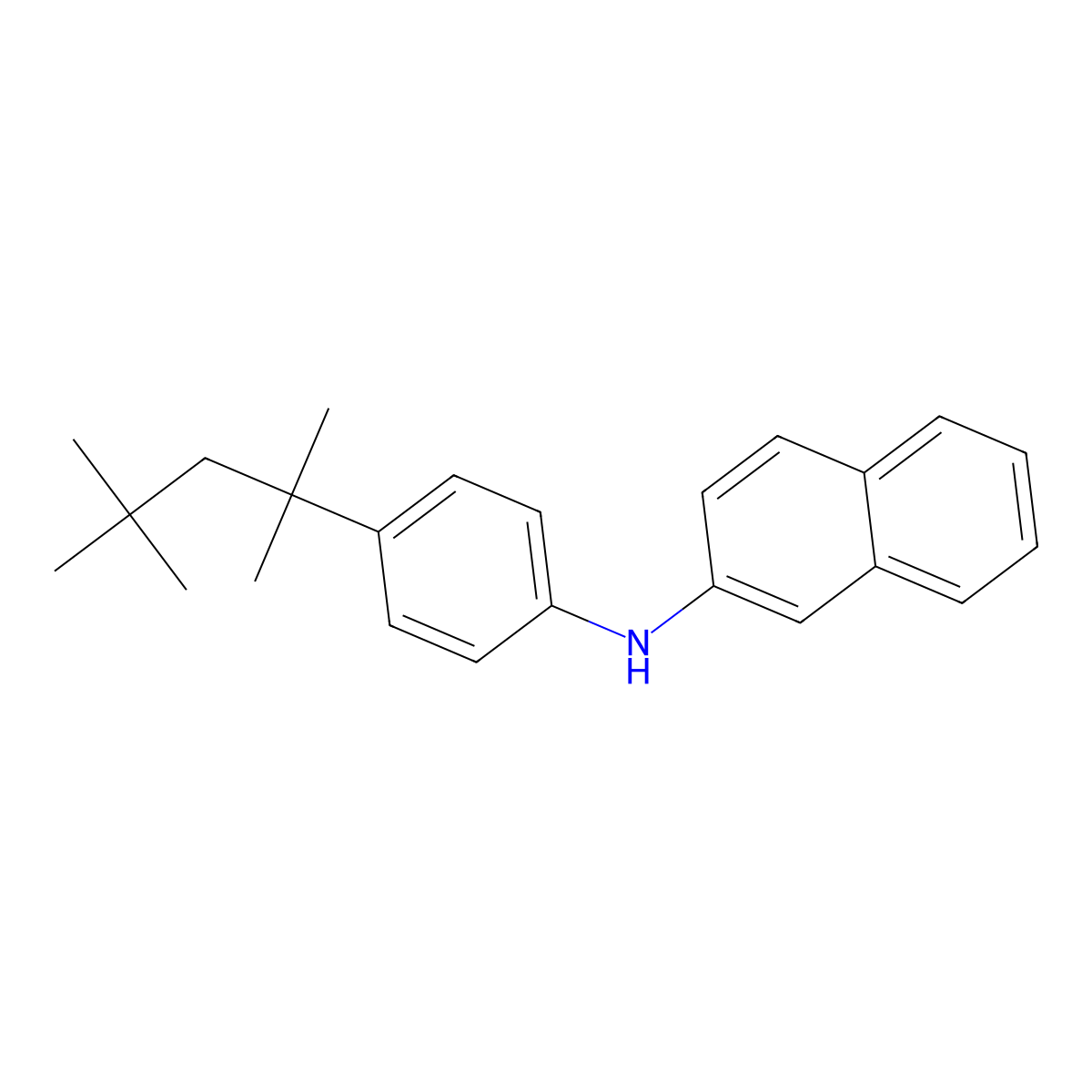 2-Naphthalenamine, N-(4-(1,1,3,3-tetramethylbutyl)phenyl)- molecular structure, CAS 4496-47-3