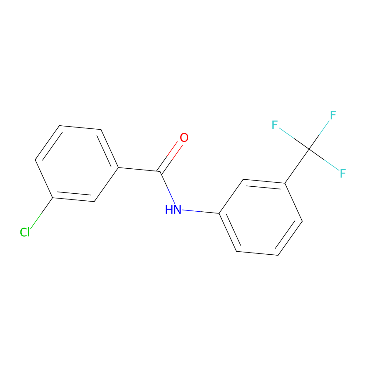 3-Chloro-3'-(trifluoromethyl)benzanilide molecular structure, CAS 4496-57-5
