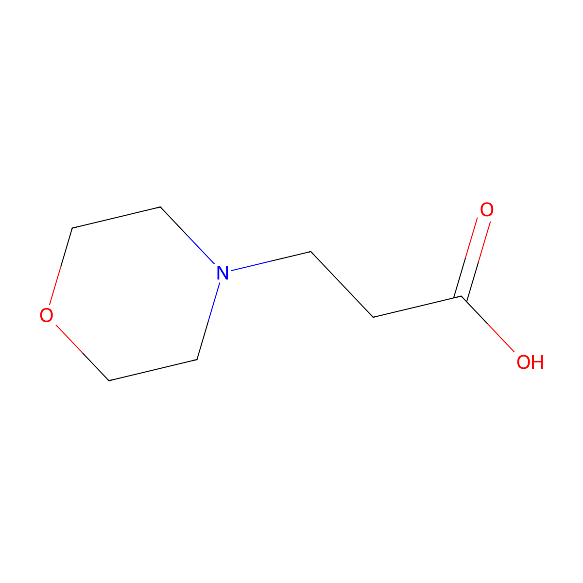 3-(Morpholin-4-yl)propanoic acid molecular structure, CAS 4497-04-5
