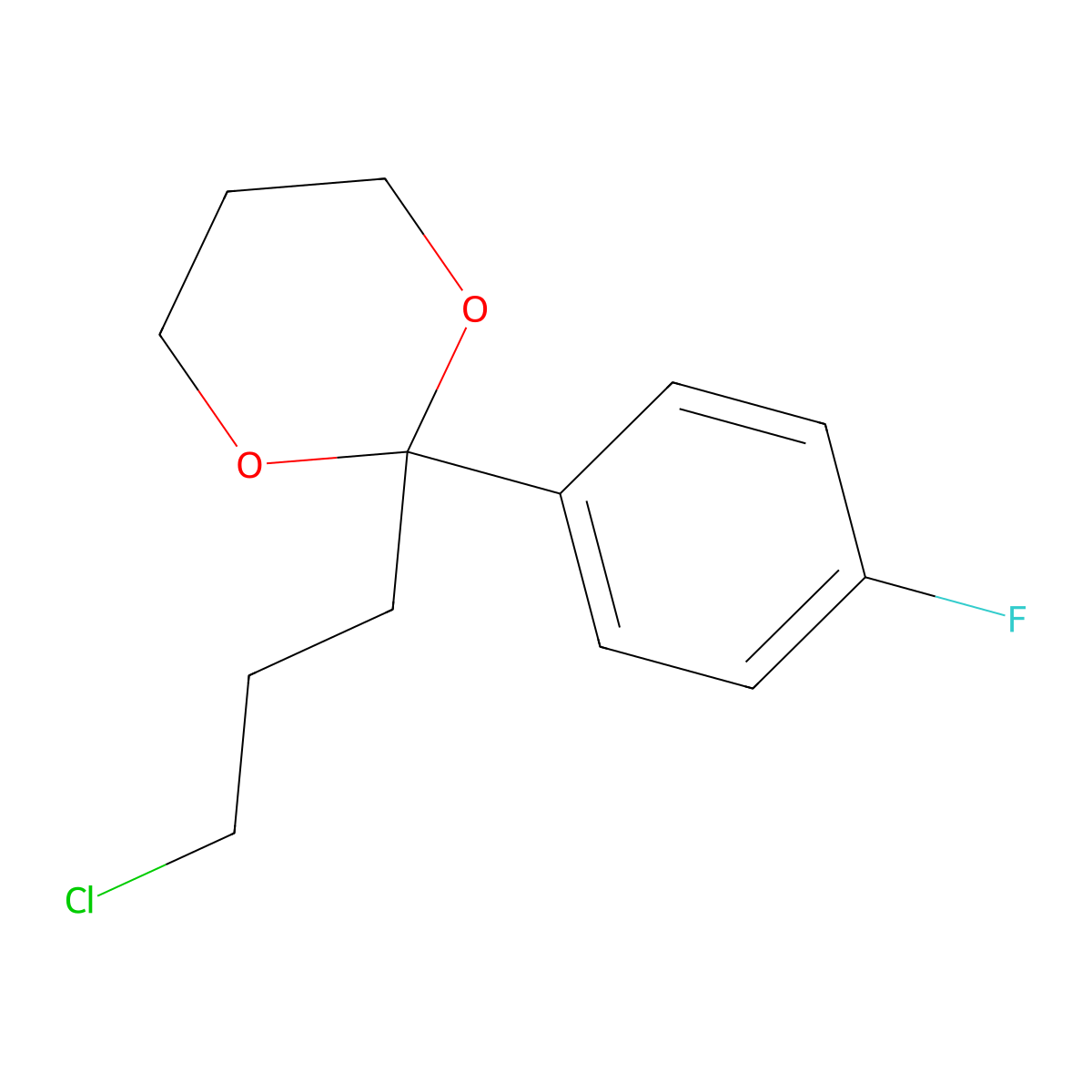 2-(3-Chloropropyl)-2-(4-fluorophenyl)-1,3-dioxane molecular structure, CAS 4497-36-3