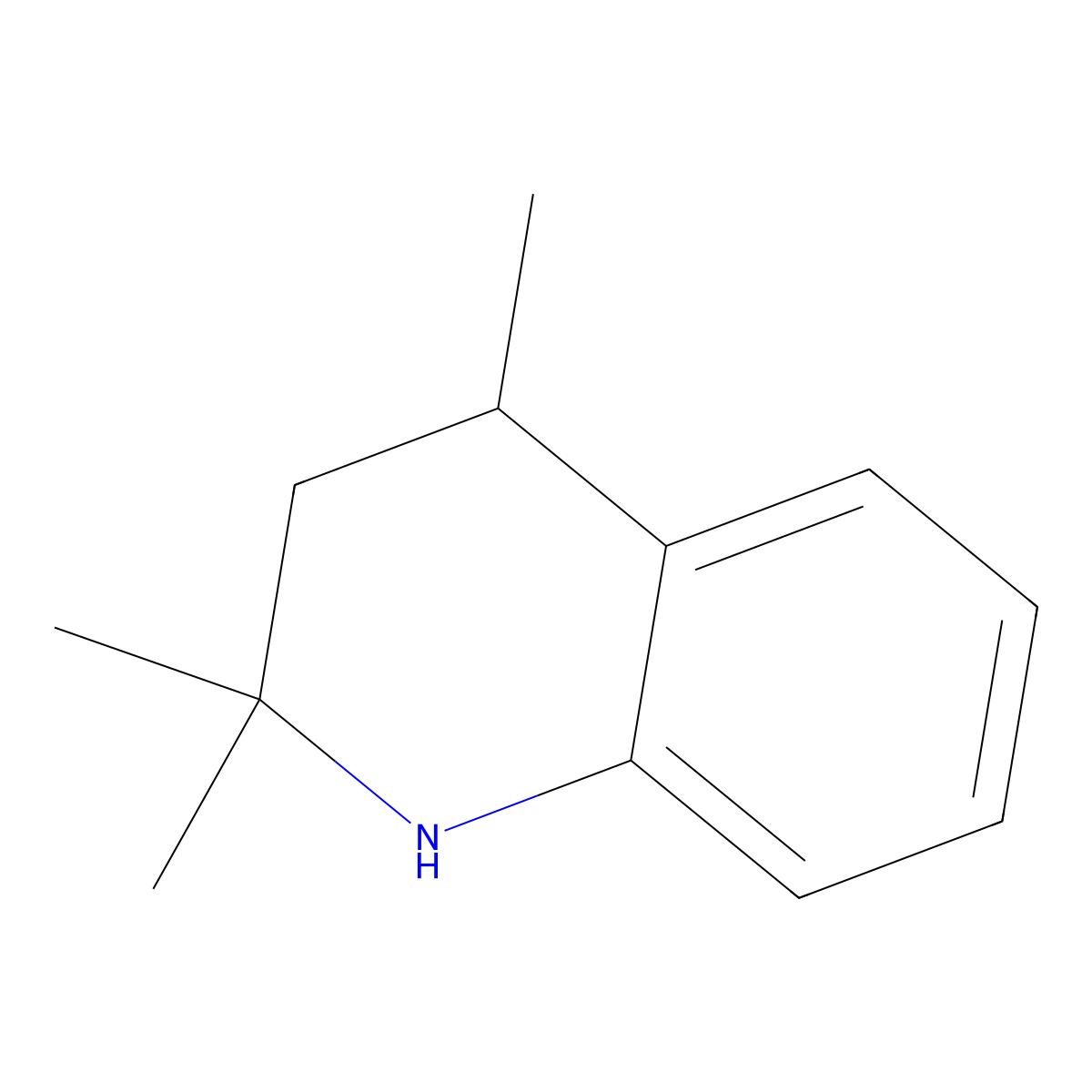 Quinoline, 1,2,3,4-tetrahydro-2,2,4-trimethyl- molecular structure, CAS 4497-58-9
