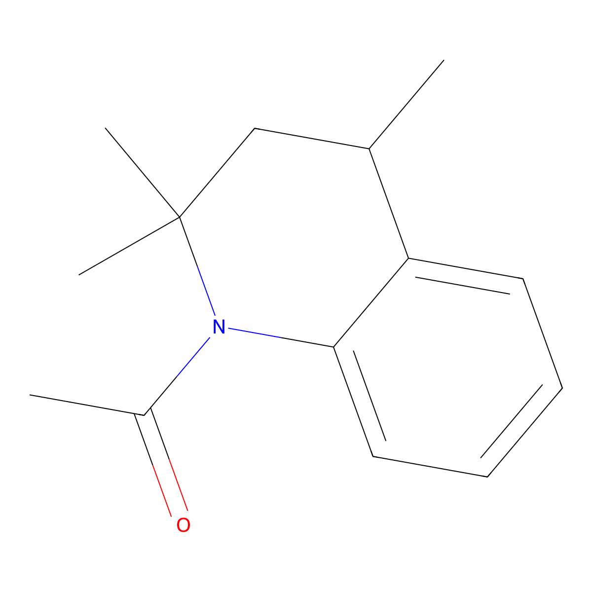 1-(2,2,4-trimethyl-3,4-dihydroquinolin-l (2H)-yl)ethanone molecular structure, CAS 4497-59-0