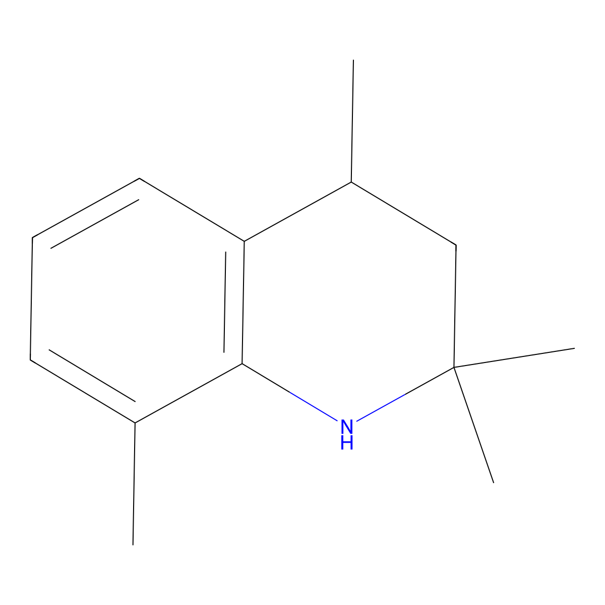 2,2,4,8-Tetramethyl-1,2,3,4-tetrahydroquinoline molecular structure, CAS 4497-61-4