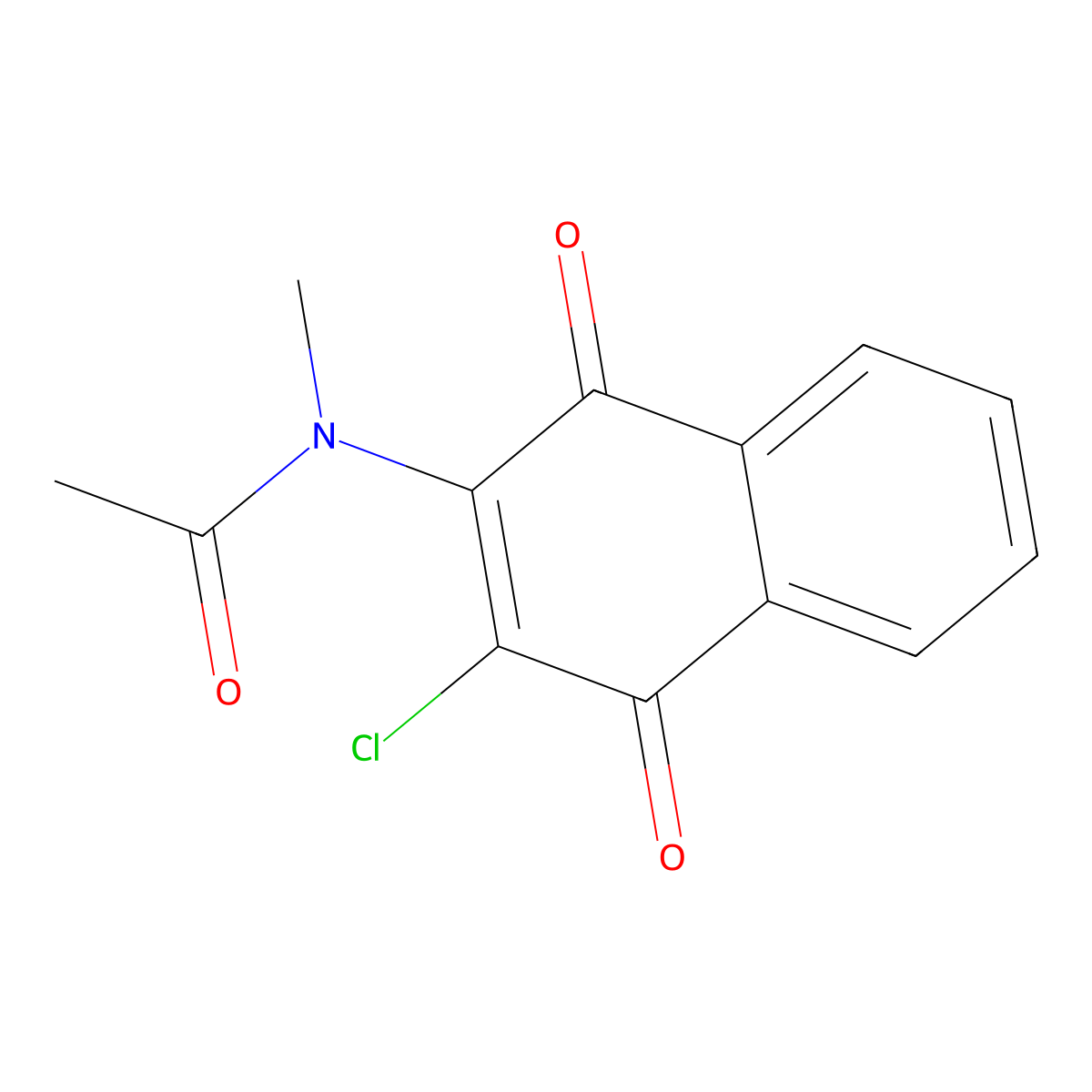 N-(3-chloro-1,4-dioxo-1,4-dihydronaphthalen-2-yl)-N-methylacetamide molecular structure, CAS 4497-71-6