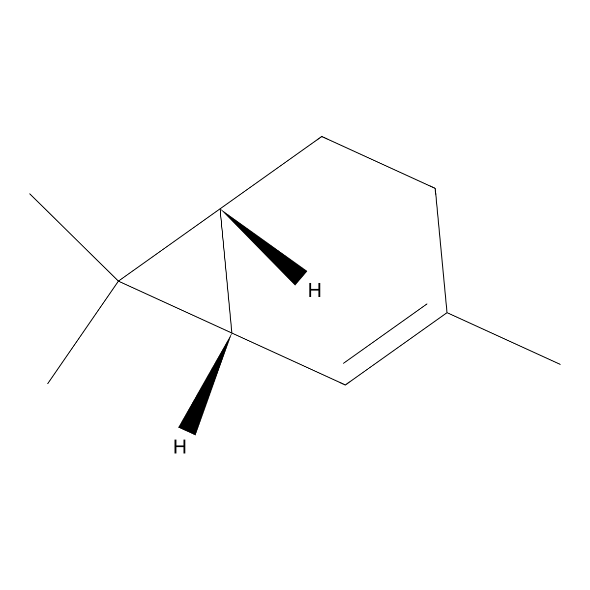 2-Carene, (+)- molecular structure, CAS 4497-92-1