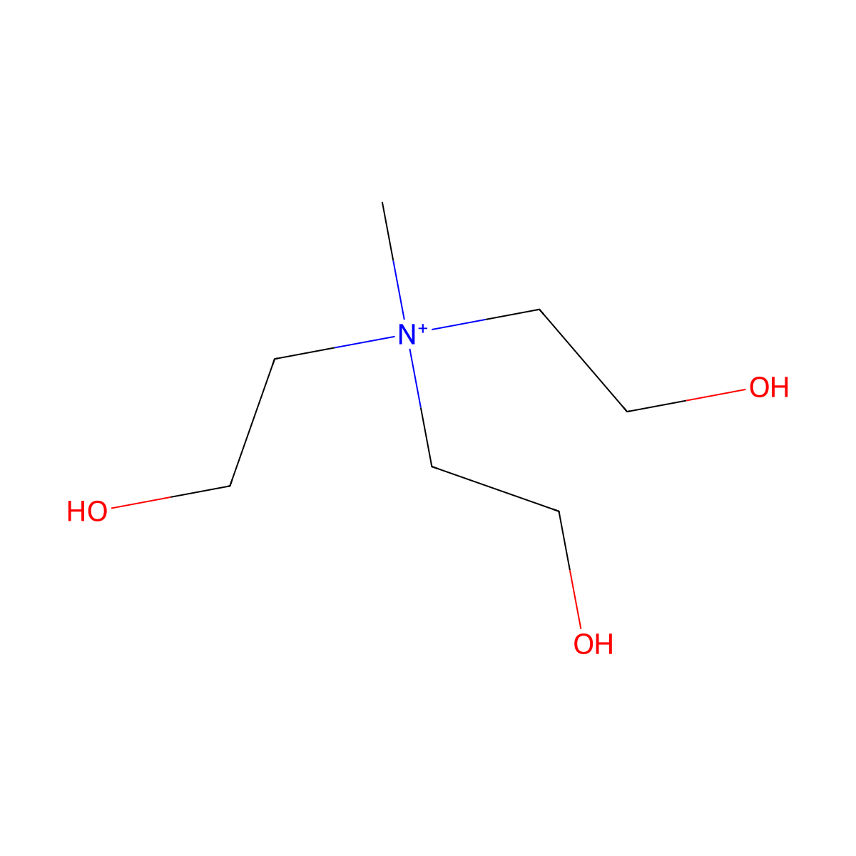 Ethanaminium, 2-hydroxy-N,N-bis(2-hydroxyethyl)-N-methyl- molecular structure, CAS 44971-58-6