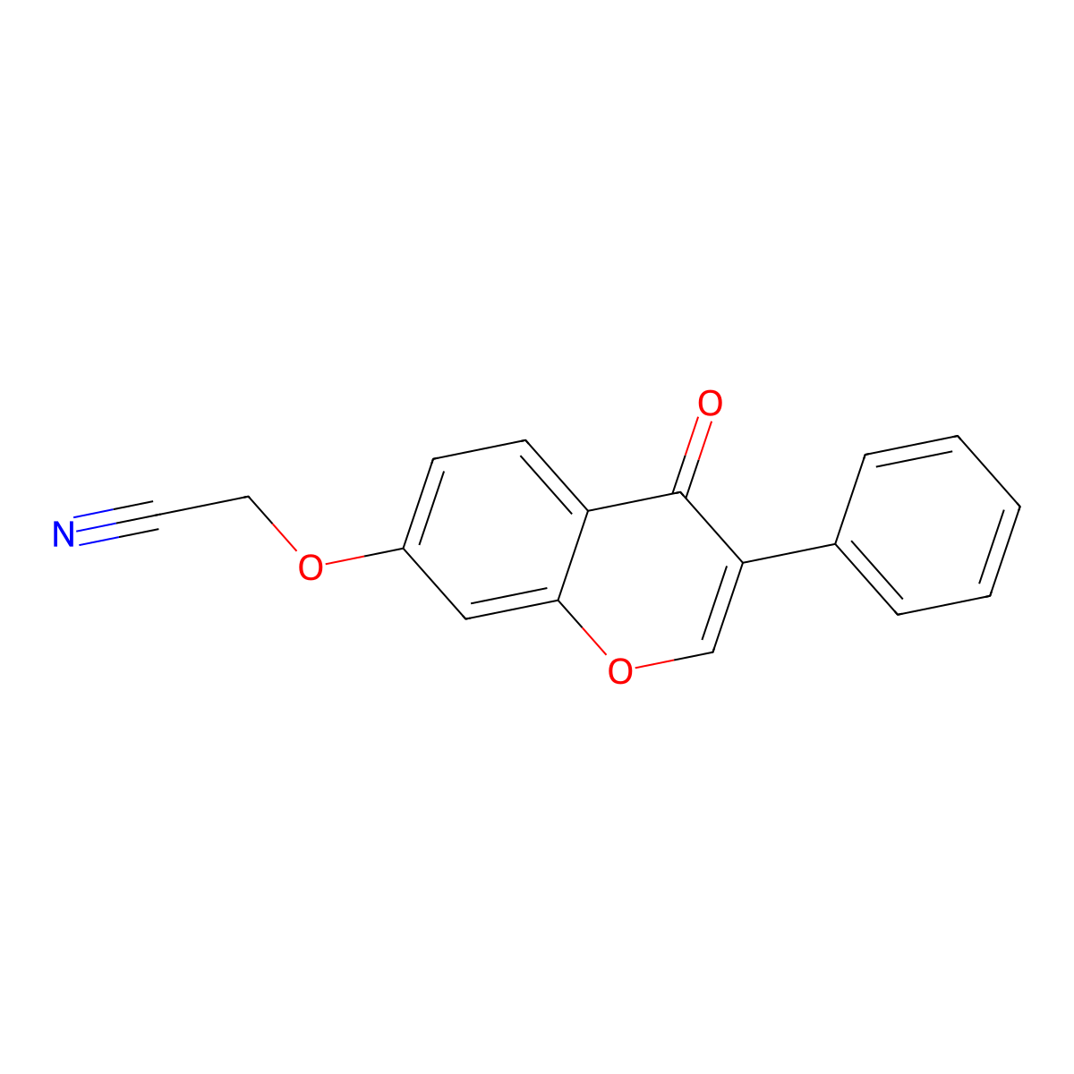 2-((4-oxo-3-phenyl-4H-chromen-7-yl)oxy)acetonitrile molecular structure, CAS 449737-25-1