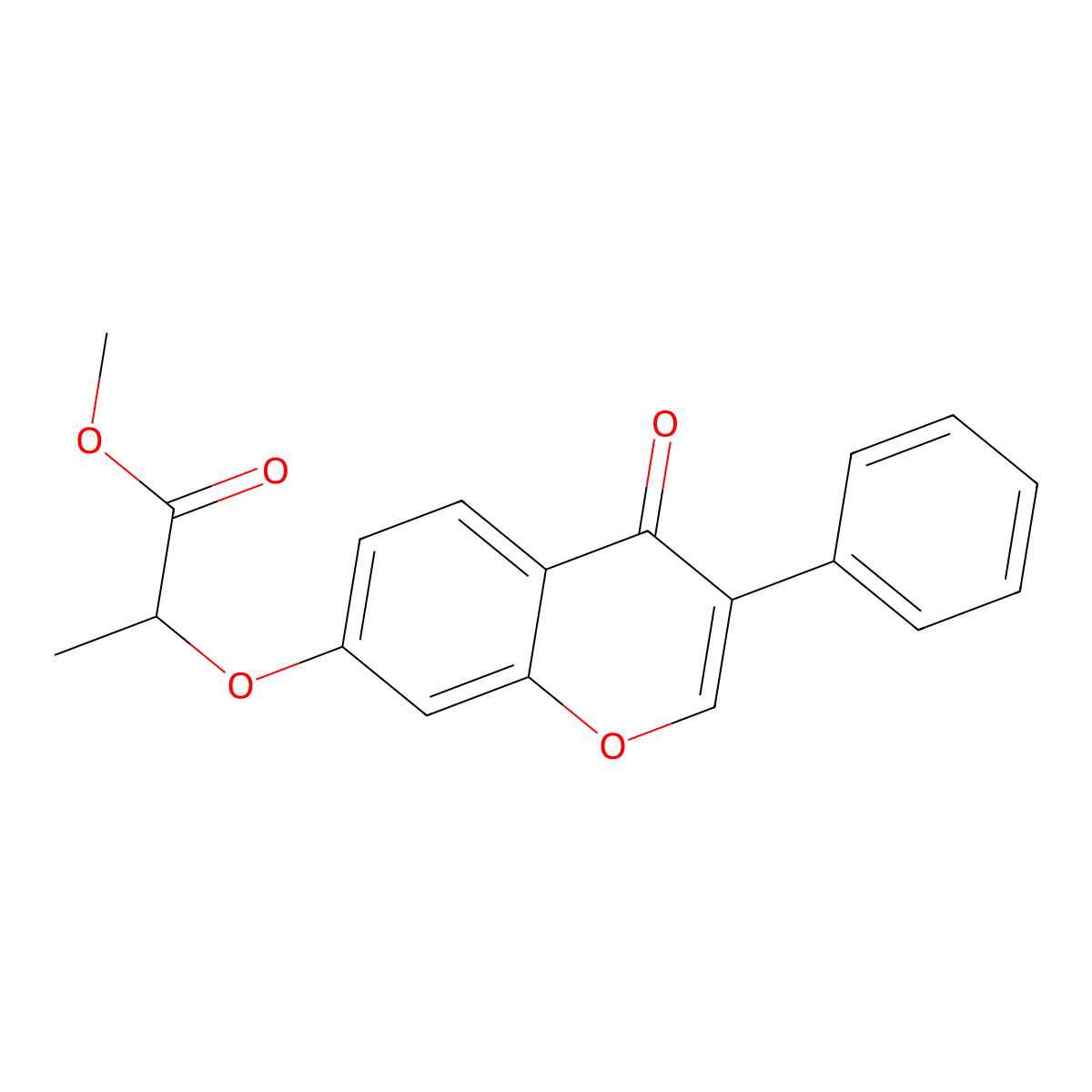 methyl 2-[(4-oxo-3-phenyl-4H-chromen-7-yl)oxy]propanoate molecular structure, CAS 449738-25-4