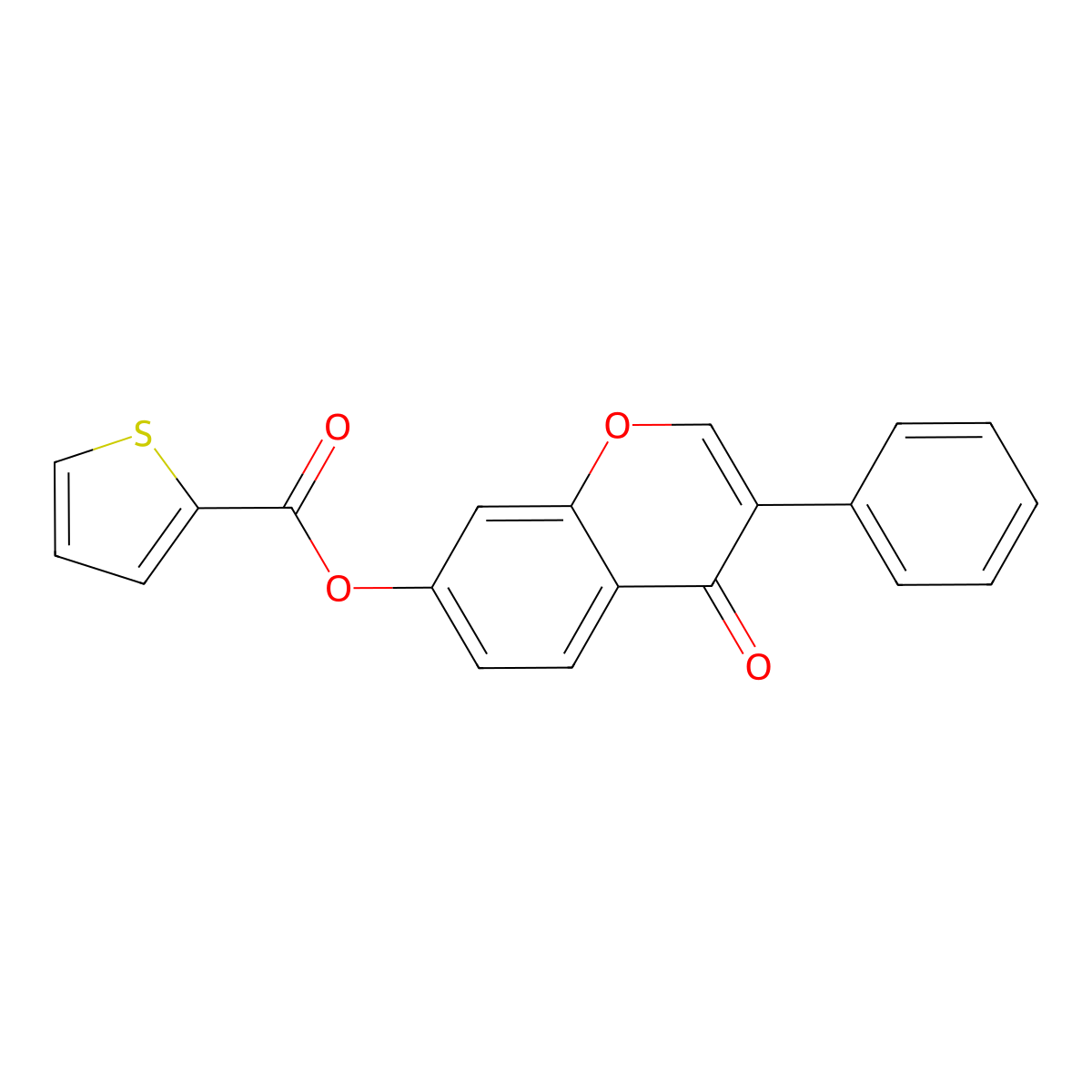 4-oxo-3-phenyl-4H-chromen-7-yl thiophene-2-carboxylate molecular structure, CAS 449739-22-4