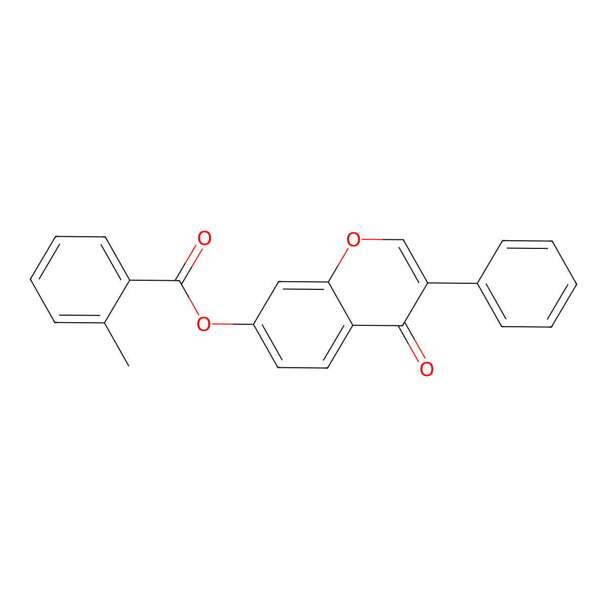 4-oxo-3-phenyl-4H-chromen-7-yl 2-methylbenzoate molecular structure, CAS 449739-52-0