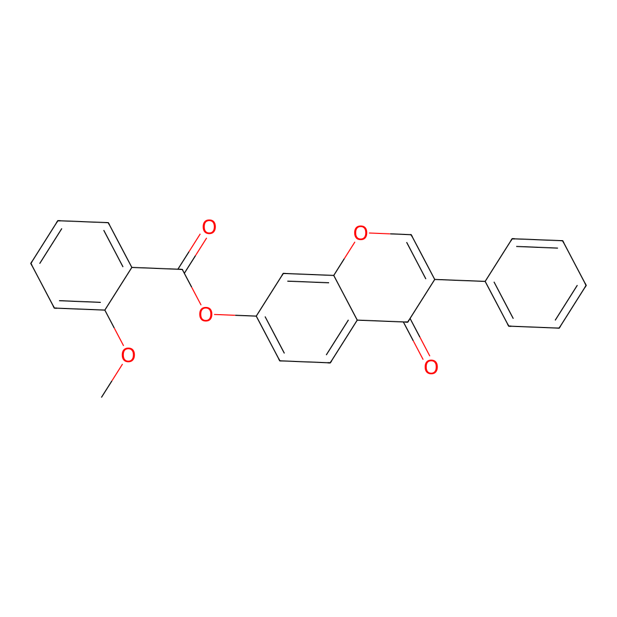 4-oxo-3-phenyl-4H-chromen-7-yl 2-methoxybenzoate molecular structure, CAS 449740-15-2