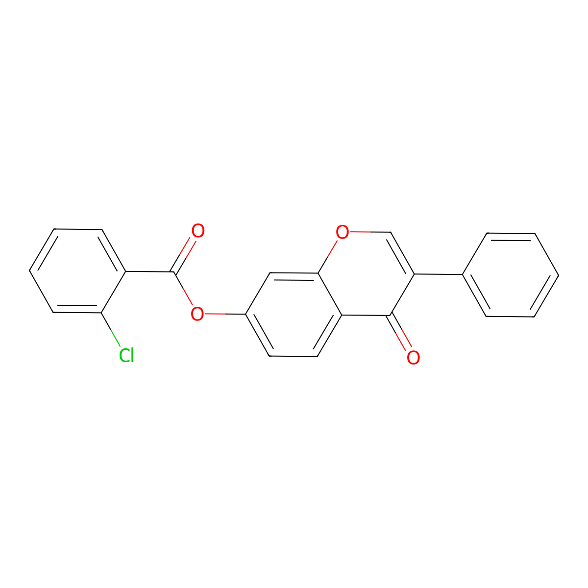 4-oxo-3-phenyl-4H-chromen-7-yl 2-chlorobenzoate molecular structure, CAS 449740-27-6