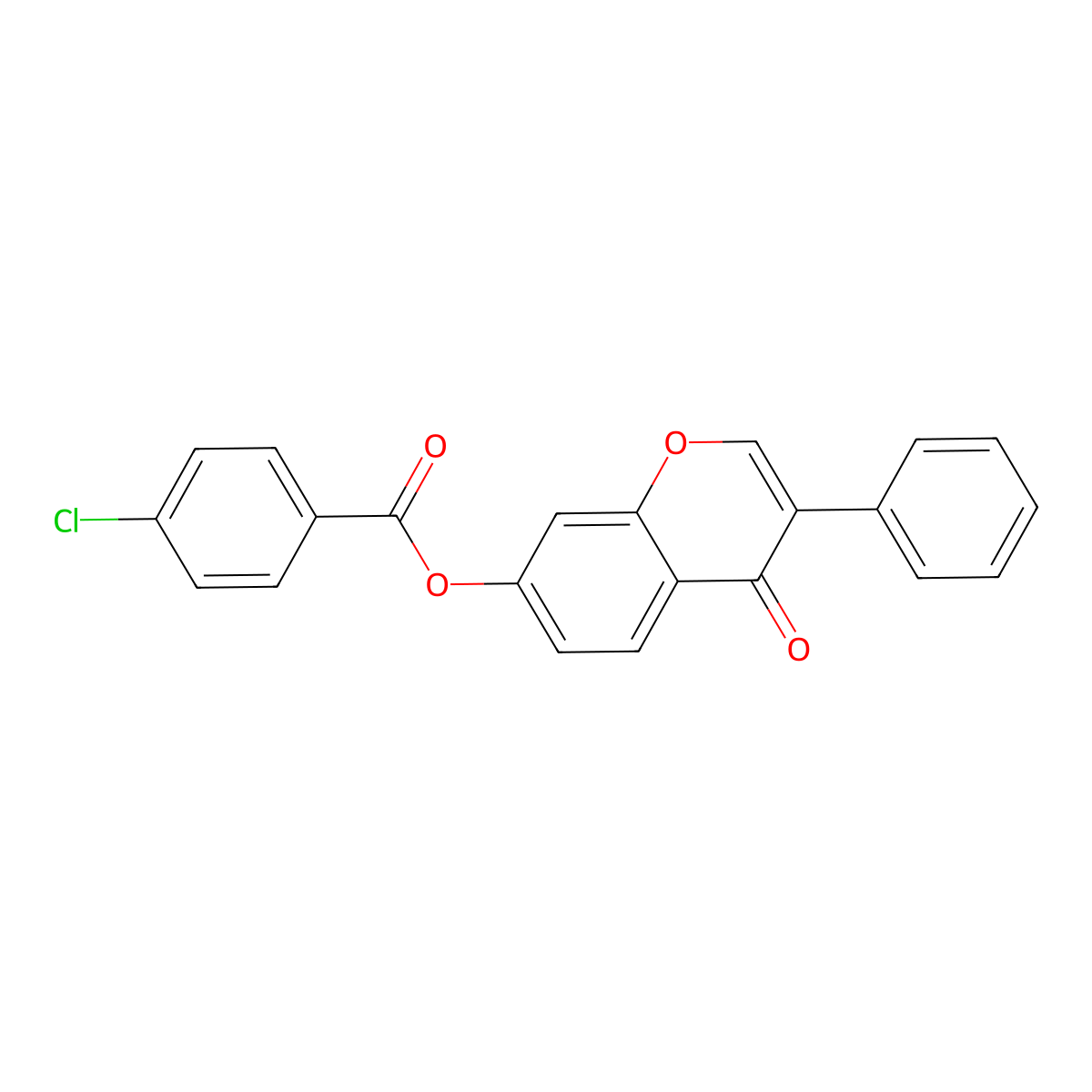 4-oxo-3-phenyl-4H-chromen-7-yl 4-chlorobenzoate molecular structure, CAS 449740-29-8