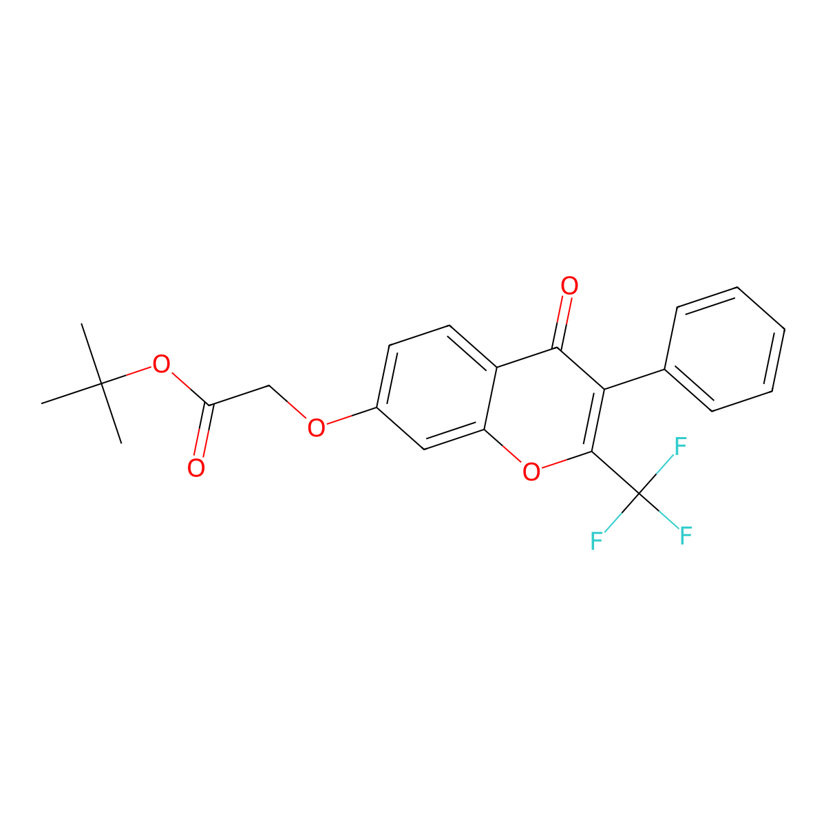Tert-butyl 2-[4-oxo-3-phenyl-2-(trifluoromethyl)chromen-7-yl]oxyacetate molecular structure, CAS 449741-41-7