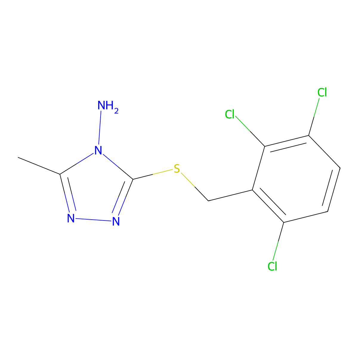 3-methyl-5-((2,3,6-trichlorobenzyl)thio)-4H-1,2,4-triazol-4-amine molecular structure, CAS 449745-58-8
