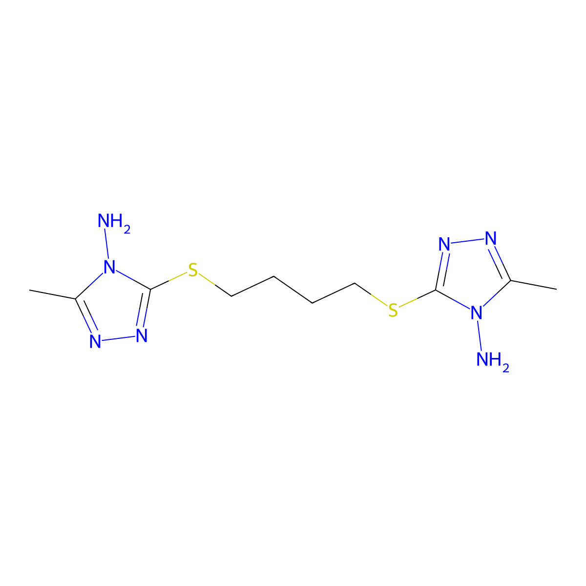 3-[4-[(4-Amino-5-methyl-1,2,4-triazol-3-yl)sulfanyl]butylsulfanyl]-5-methyl-1,2,4-triazol-4-amine molecular structure, CAS 449745-67-9