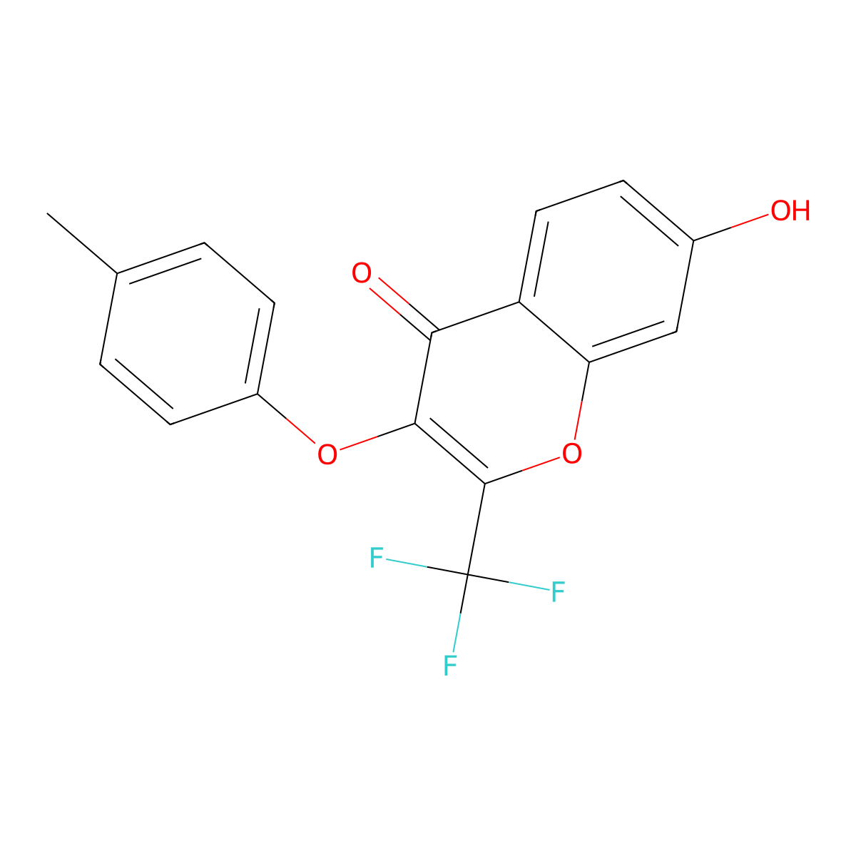 7-Hydroxy-3-(4-methylphenoxy)-2-(trifluoromethyl)chromen-4-one molecular structure, CAS 449745-82-8