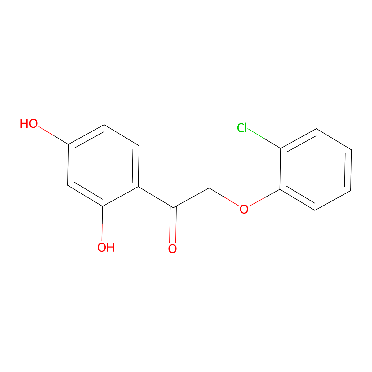 2-(2-Chlorophenoxy)-1-(2,4-dihydroxyphenyl)ethanone molecular structure, CAS 449745-84-0
