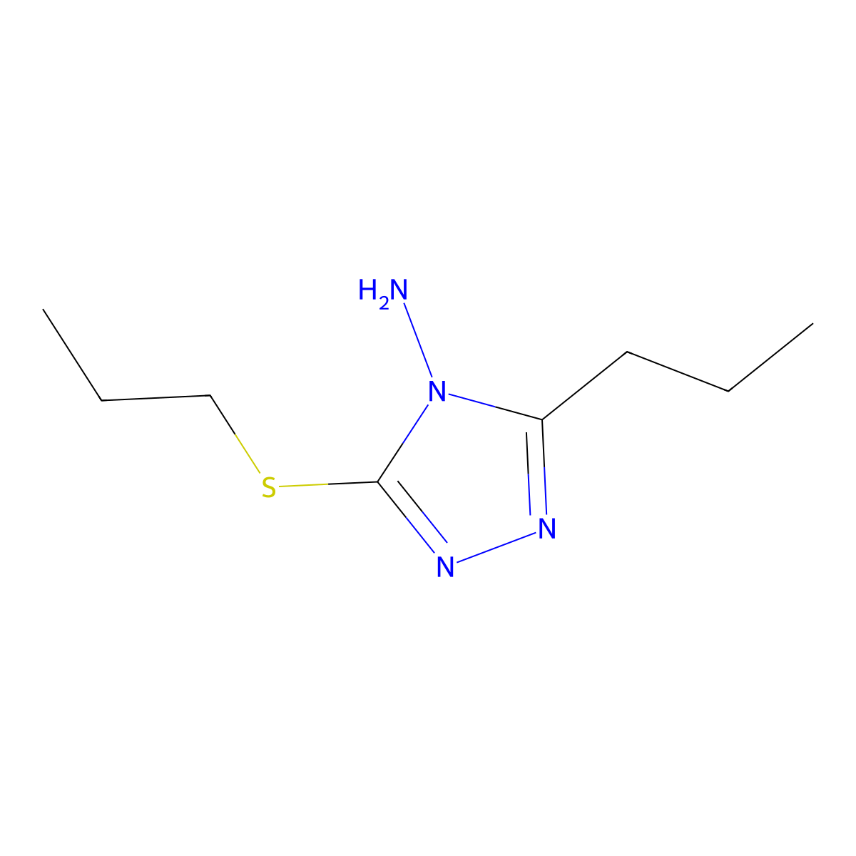 3-propyl-5-(propylsulfanyl)-4H-1,2,4-triazol-4-amine molecular structure, CAS 449746-06-9