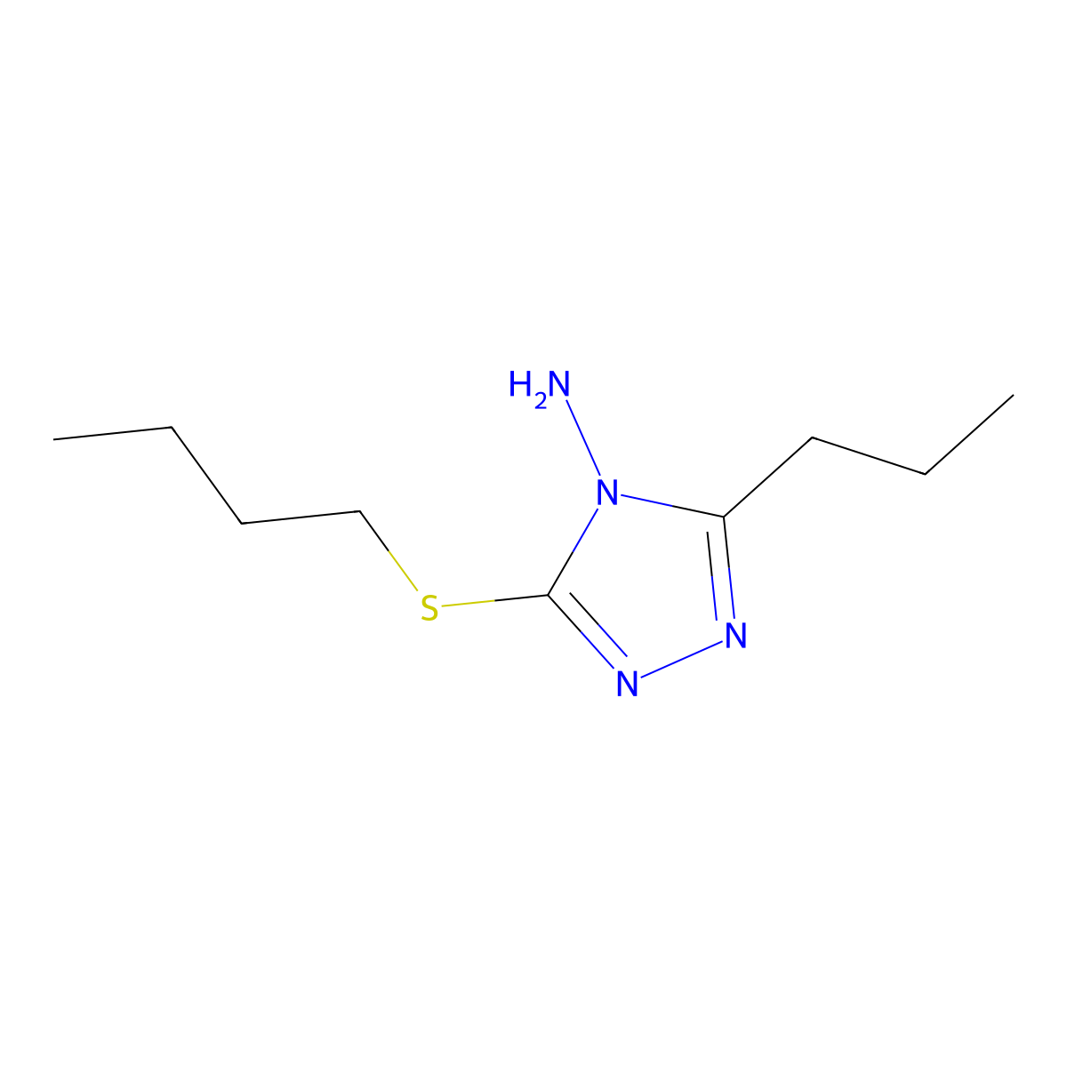 3-(butylthio)-5-propyl-4H-1,2,4-triazol-4-amine molecular structure, CAS 449746-07-0