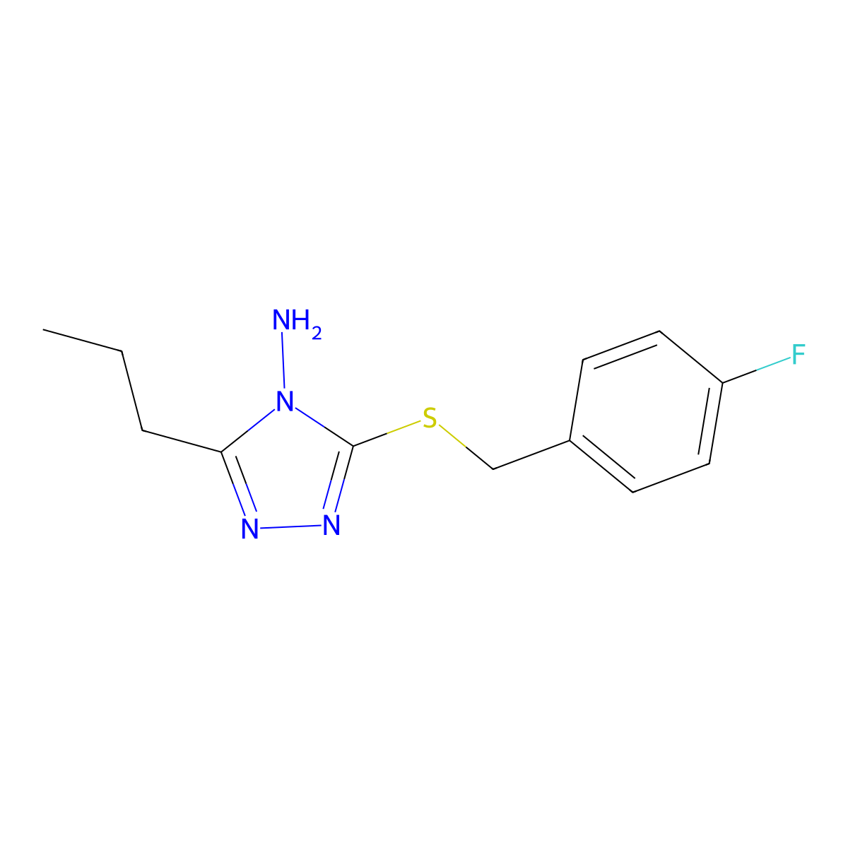 5-[(4-Fluorophenyl)methylthio]-3-propyl-1,2,4-triazole-4-ylamine molecular structure, CAS 449746-19-4