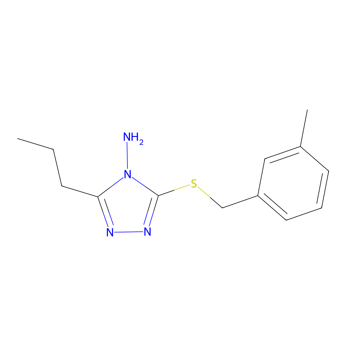 5-[(3-Methylphenyl)methylthio]-3-propyl-1,2,4-triazole-4-ylamine molecular structure, CAS 449746-24-1