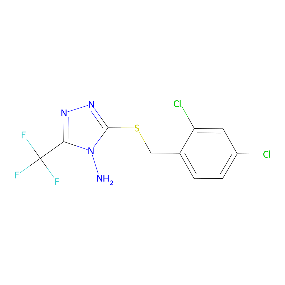 3-((2,4-dichlorobenzyl)thio)-5-(trifluoromethyl)-4H-1,2,4-triazol-4-amine molecular structure, CAS 449746-30-9