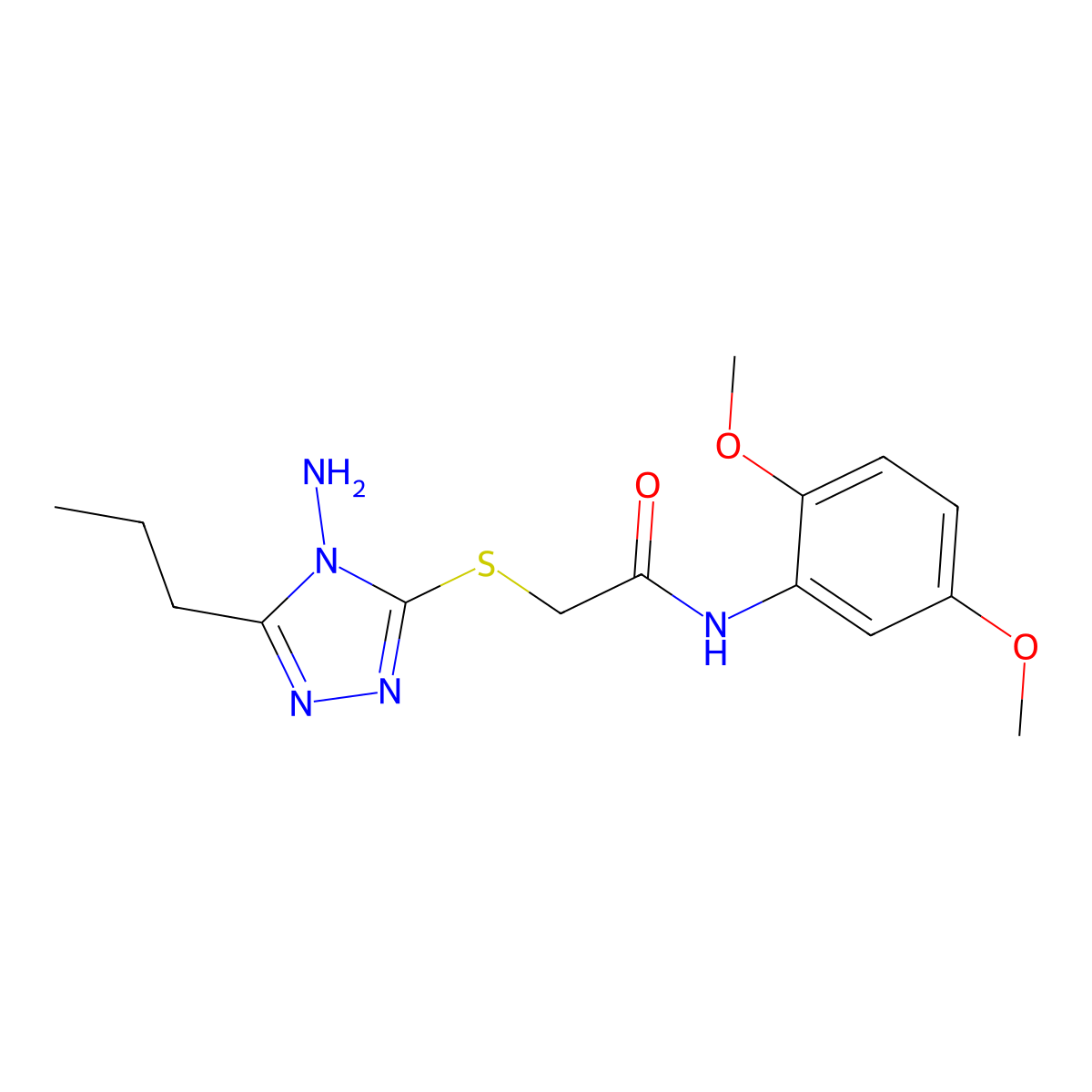 2-[(4-amino-5-propyl-4H-1,2,4-triazol-3-yl)sulfanyl]-N-(2,5-dimethoxyphenyl)acetamide molecular structure, CAS 449746-50-3