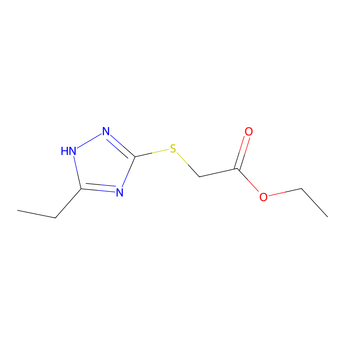 ethyl [(5-ethyl-4H-1,2,4-triazol-3-yl)sulfanyl]acetate molecular structure, CAS 449747-35-7
