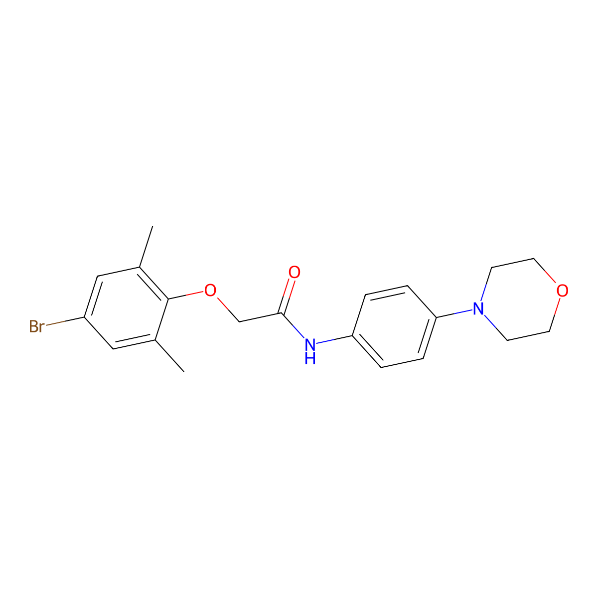 2-(4-bromo-2,6-dimethylphenoxy)-N-[4-(morpholin-4-yl)phenyl]acetamide molecular structure, CAS 449750-43-0