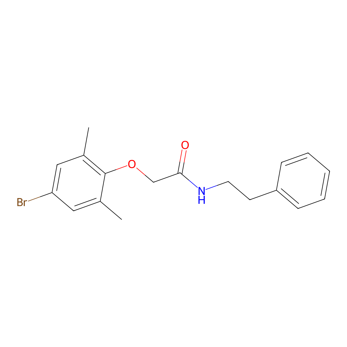 2-(4-bromo-2,6-dimethylphenoxy)-N-(2-phenylethyl)acetamide molecular structure, CAS 449752-04-9
