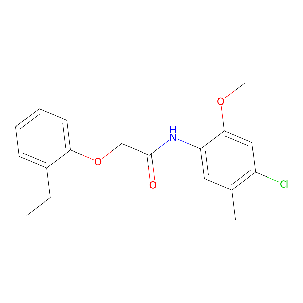 N-(4-chloro-2-methoxy-5-methylphenyl)-2-(2-ethylphenoxy)acetamide molecular structure, CAS 449752-06-1