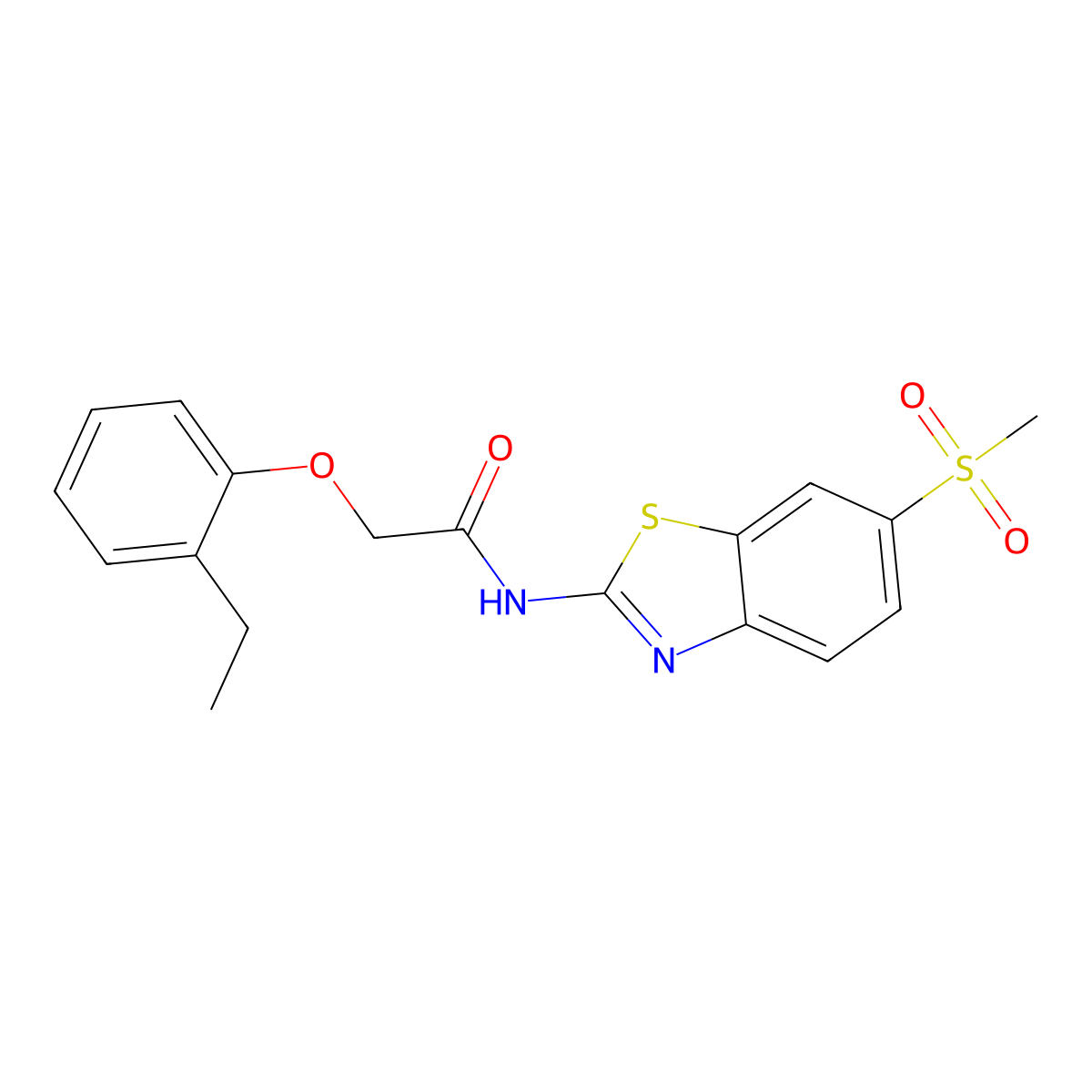 2-(2-ethylphenoxy)-N-(6-methanesulfonyl-1,3-benzothiazol-2-yl)acetamide molecular structure, CAS 449752-54-9