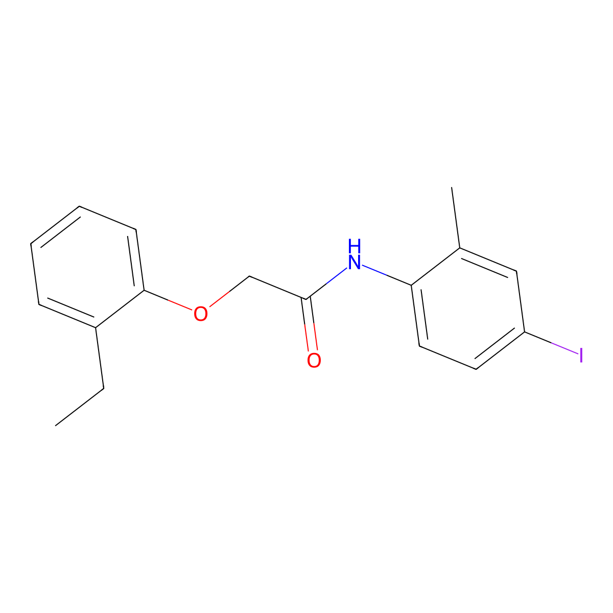 2-(2-ethylphenoxy)-N-(4-iodo-2-methylphenyl)acetamide molecular structure, CAS 449752-97-0