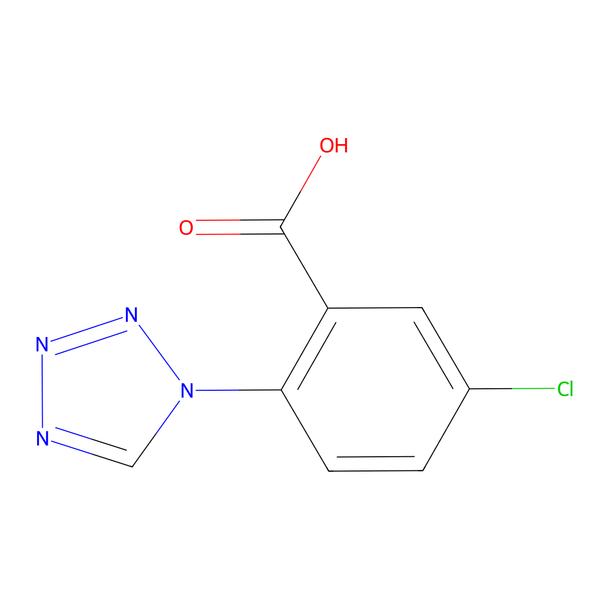 5-Chloro-2-(1H-tetrazol-1-yl)benzoic acid molecular structure, CAS 449758-26-3