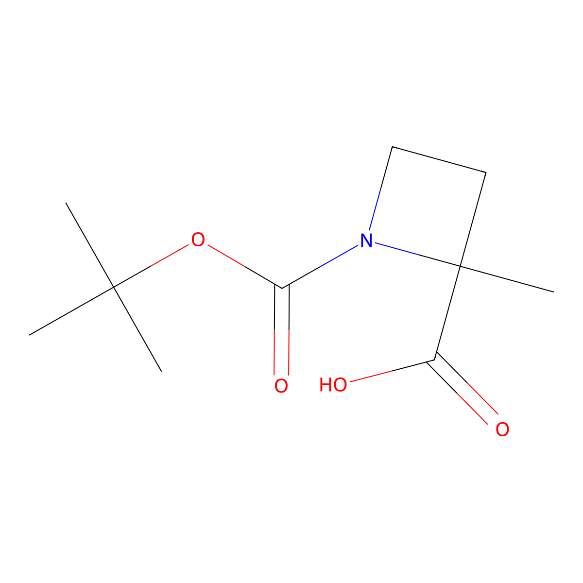 1-[(Tert-butoxy)carbonyl]-2-methylazetidine-2-carboxylic acid molecular structure, CAS 449758-77-4