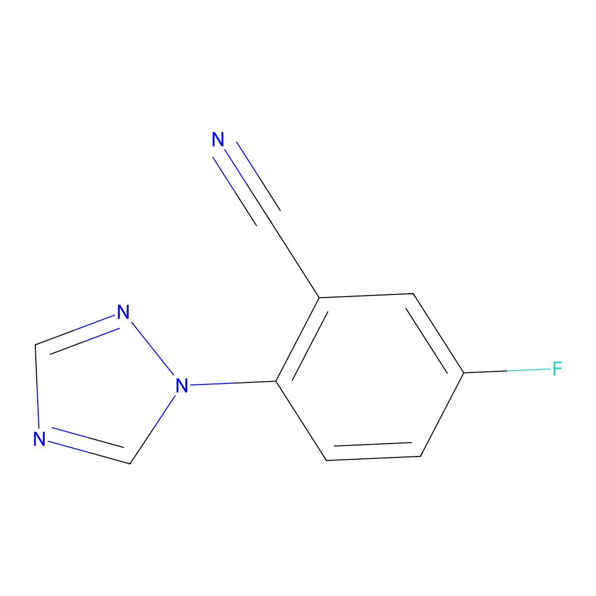 5-fluoro-2-(1H-1,2,4-triazol-1-yl)benzonitrile molecular structure, CAS 449758-80-9