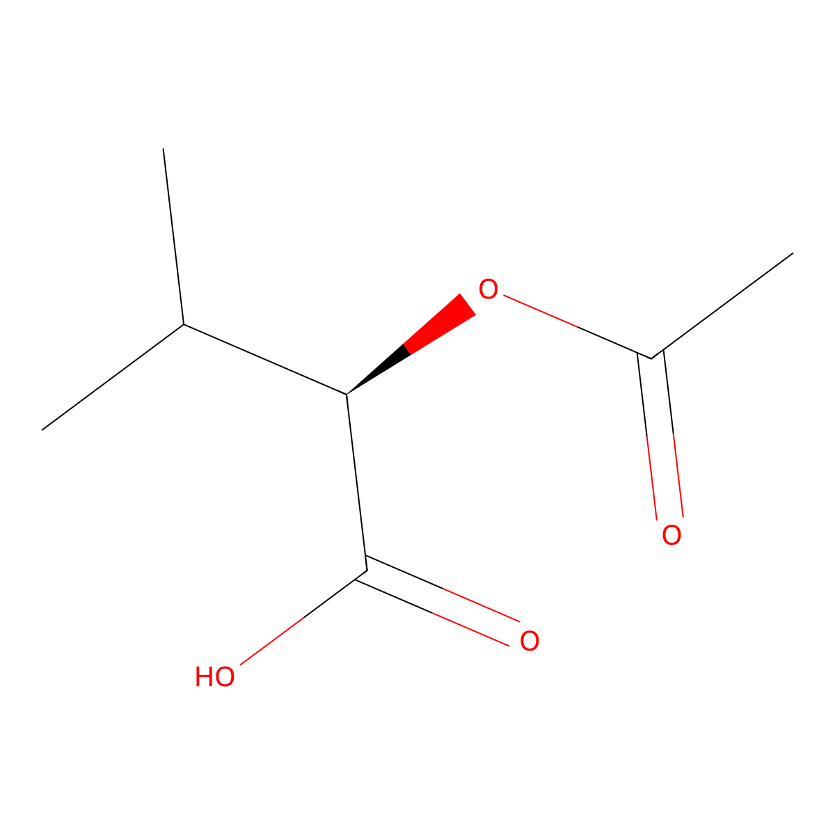 (R)-2-Acetoxy-3-methylbutanoic acid molecular structure, CAS 44976-78-5