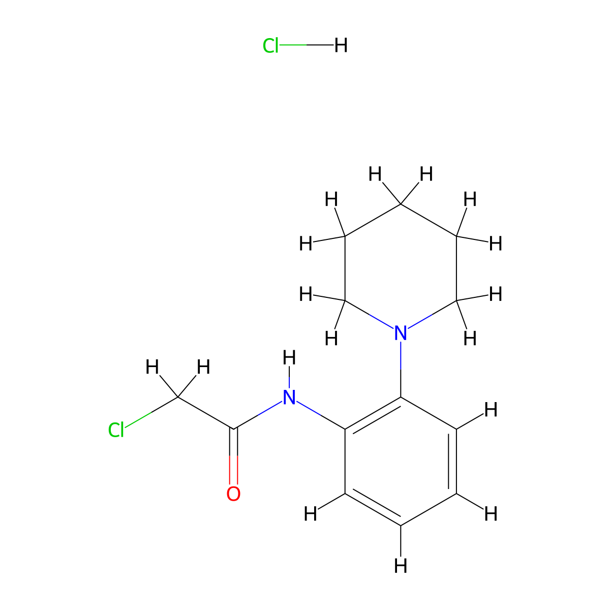 2-chloro-N-(2-(piperidin-1-yl)phenyl)acetamide hydrochloride molecular structure, CAS 449761-03-9