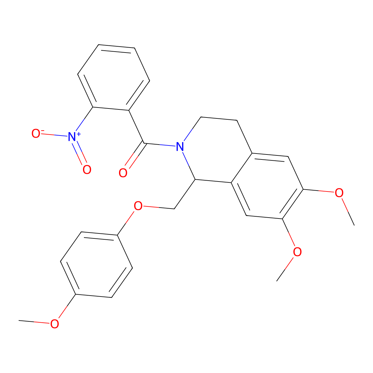 (6,7-dimethoxy-1-((4-methoxyphenoxy)methyl)-3,4-dihydroisoquinolin-2(1H)-yl)(2-nitrophenyl)methanone molecular structure, CAS 449764-80-1
