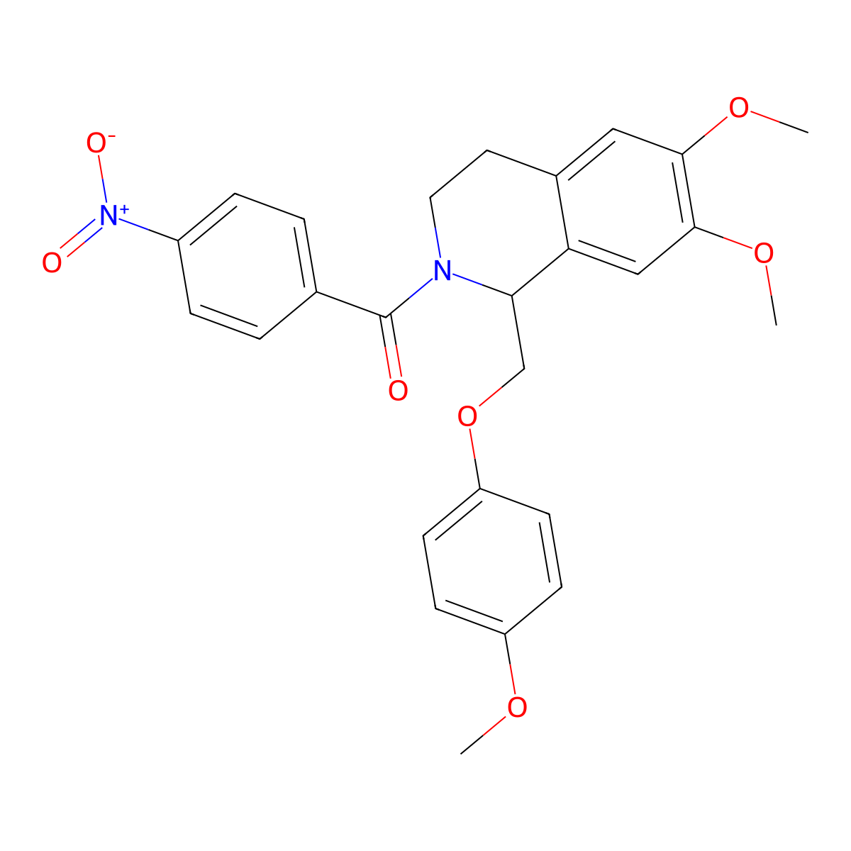 6,7-Dimethoxy-1-[(4-methoxyphenoxy)methyl]-2-(4-nitrobenzoyl)-1,2,3,4-tetrahydroisoquinoline molecular structure, CAS 449764-81-2